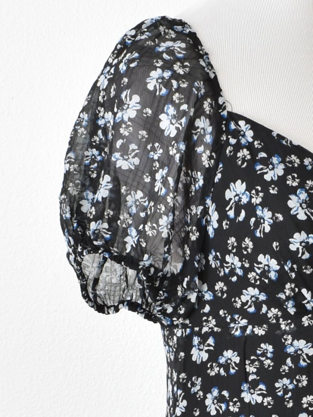 Lulu's Gorgeous Inspiration Black Floral Puff Sleeve Midi Dress NEW - XL - Picture 5 of 12